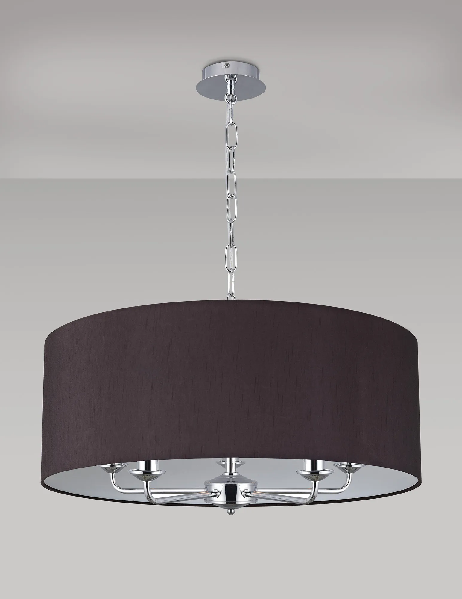 Banyan 60cm 5 Light Pendant Polished Chrome; Black DK0650  Deco Banyan CH BL